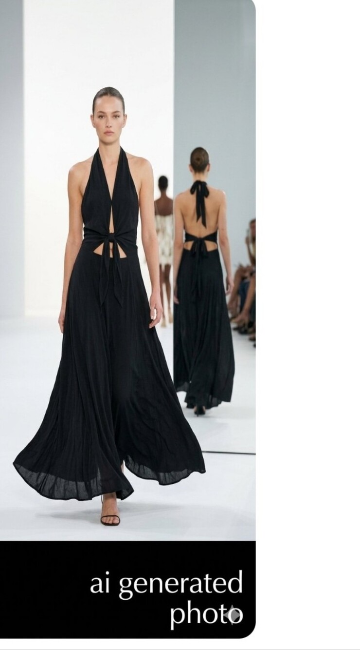 Free People Black Halter Tie-Back Maxi Dress